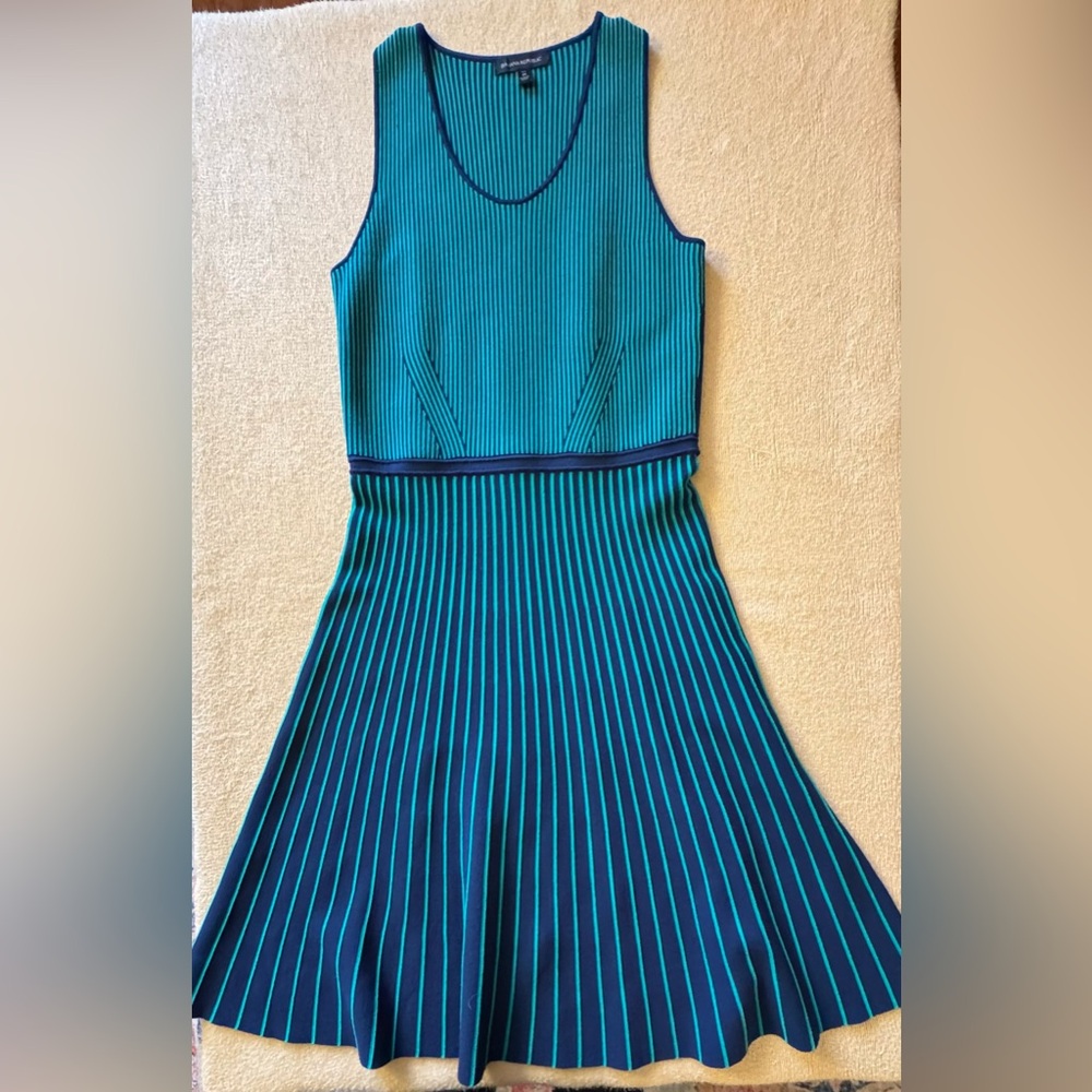 Banana Republic Teal and Navy Midi Dress